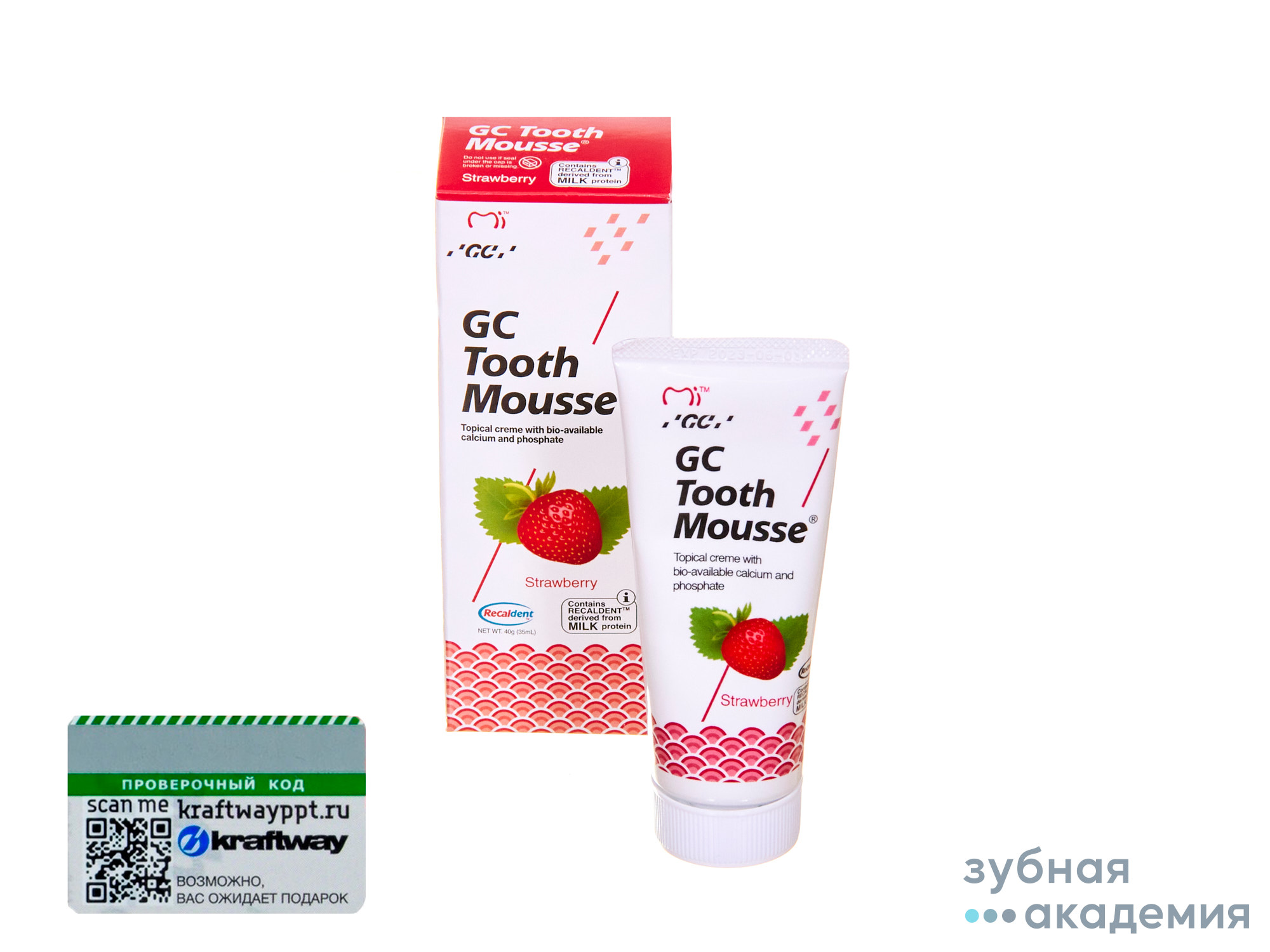 Tooth Mousse / Тусс Мусс - аппликационный мусс, (40г., Клубника), GC/ Япония