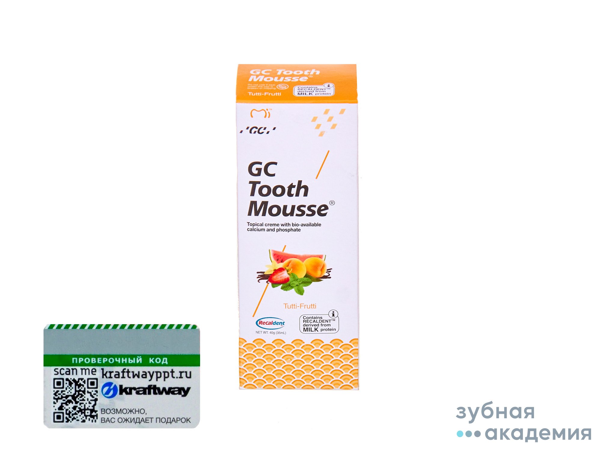 Tooth Mousse / Тусс Мусс - аппликационный мусс, (40г., Мультифрукт), GC/ Япония